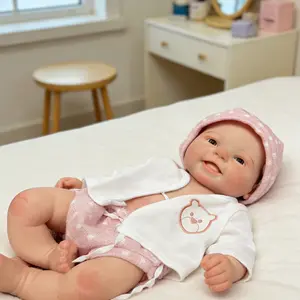 1PC 16-Inch Silicone Doll for Kids, Soft Realistic Design, Handmade High-Quality Painting, Perfect Gift for Children, Lifelike Newborn Doll
