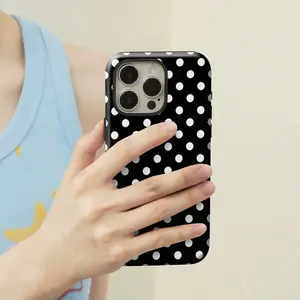 Solid Black Polka Dot Phone Case for iPhone 17, 16, 15, 14, 13, 12, 11, Plus, Pro Max, Camouflage Phone Case for Hunting, Bling Glitter Virgin Mary Phone Case, iPhone Case