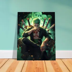 Zoro Unique Anime Metal Wall Art - Premium Aluminum Print, Modern Wall Decor, Manga Gift for Him, Gift for Her, Anime Trend, Anime Room Art, poster anime home décor