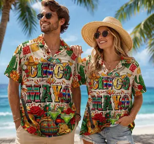 Cinco de Mayo Hawaiian Shirt – Mexican Fiesta Party Outfit for Men & Women Colorful Mexican Party Shirt for Summer