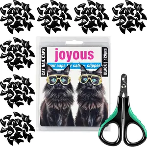 120pcs Cat Nail Caps for Scratch Protection, Includes Glue and Precision Scissors for Easy Application, Cat Care Supplies