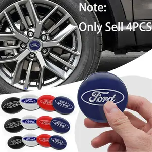 4pcs 56/60/65mm Car Styling Wheel Center Hub Caps Stickers Badge Emblem Decal For Ford Focus 2 3 4 MK2 MK3 Fiesta Fusion Mondeo Ranger Mustang Kuga Edge Accessories