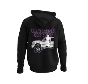 Purple Hot Mess Express Hoodie Fleece Pullover Sweatshirt Truck Apparel Casual Sweaters Soft Womenswear tops, Ford Powerstroke Diesel Truck Design.
