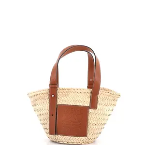 Pre-owned Loewe Leather, Raffia Tote Bags REBAG Basket Tote Raffia Small by Rebag