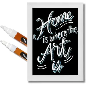 White board Markers - Professional Liquid  Markers -  & Long Lasting Colors - Quick Dry & Easy to Clean (White, Mix Tip, 2 Pack)
