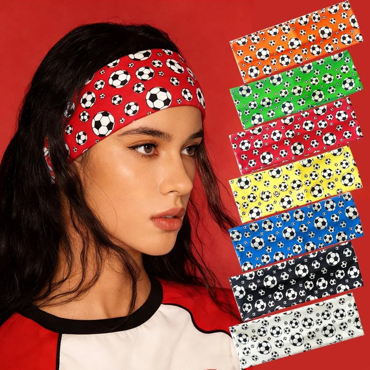 2026 Soccer Fan Headband for Soccer Fans - Polyester Elastic Sweatband, Unisex 1 Size Party Hats Masks & Accessories for Festive Occasions, One Size