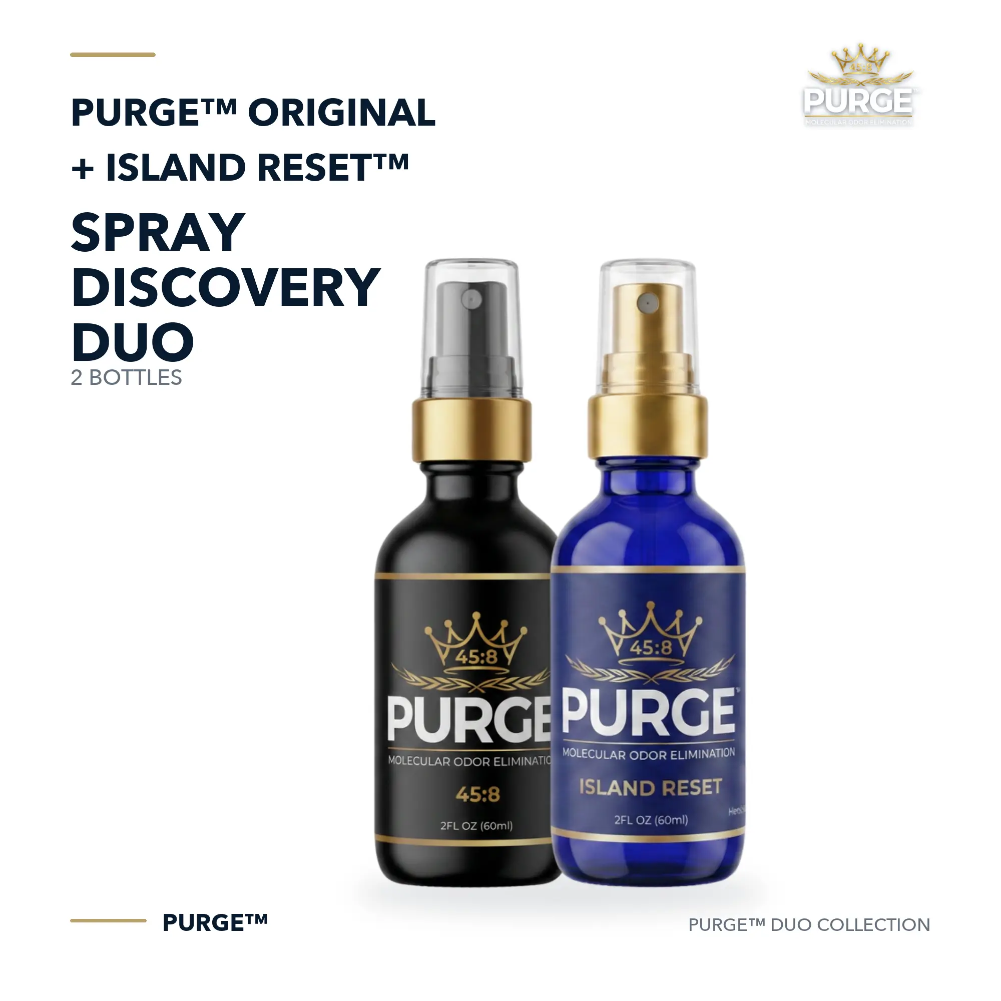 PURGE™ Room Spray Duo Set - Signature Original, Tropical Island Reset, 2oz, Odor Elimination Home Fragrance