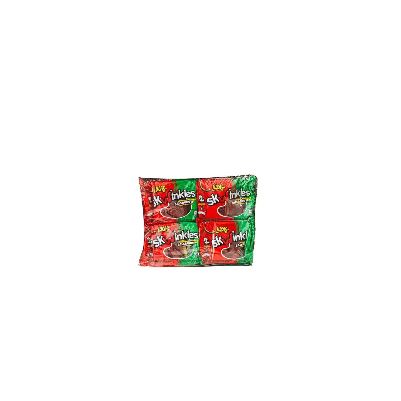 Lucas Salsagheti Sandia Watermelon Flavored Soft Candy Spaghetti Strips with Spicy Tamarind Sauce Sweet Snack