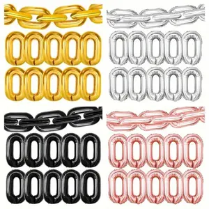 Foil Chain Balloons Jumbo Balloons Chain String for 80s 90s Party Decorations Disco Retro Hip Hop Dj Halloween Party Prom Graduation