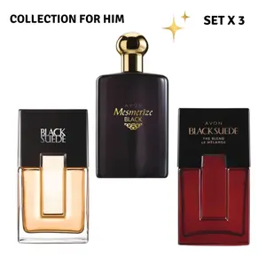 Avon Men’s Fragrance Collection Set | Black Suede, Mesmerize Black & The Blend (3-Piece Set)