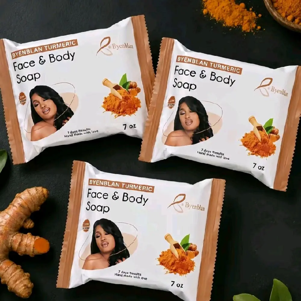 3-Piece Byenblan Turmeric Face & Body Soap 7 oz Each