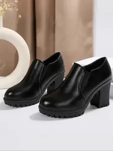 Women's Comfortable High Heel Platform Shoes, Easy Wear Business Shoes, Perfect Office Formal Shoes, Casual Style Stylish Suitable for All Seasons