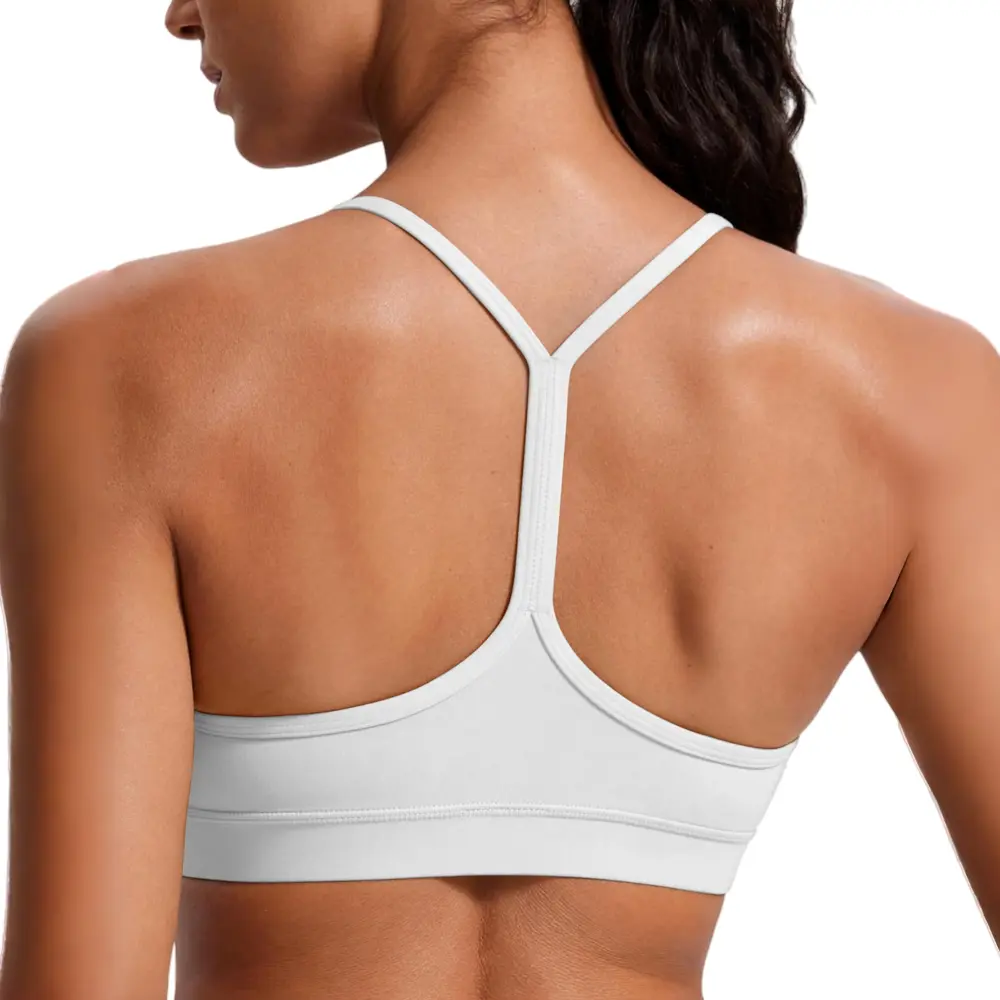 Hijesse Women's Y Back Sports Bra, Padded Racerback Workout Bra for Yoga Gym Running, Light Support Wireless Athletic Bras for Women