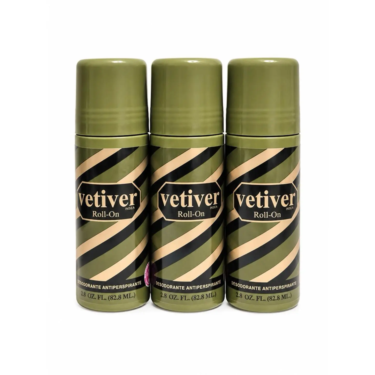 Vetiver Roll-On Deodorant - 2.4 oz (82.8 mL) - Antiperspirant for Men - Green Packaging - 3 Pack