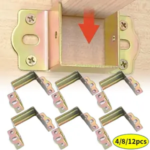 4/8/12pcs bed frame bracket, Sturdy Bracket, U-shaped corner support frame, bed beam bracket, hardware accessories, bed board fixing, Mounting brackets
