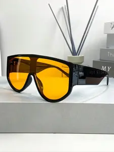 Unisex Vintage Tinted Lens Glasses, Trendy Casual Glasses for Everyday Use, Fashion Accessories for Outdoor Activities