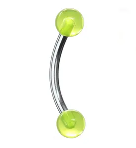 Glow In The Dark Stainless Steel Curved Barbell