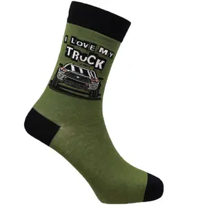 I Love My Truck Natural Bamboo Knit Socks