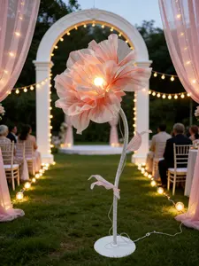 Automatic opening and closing LED artificial flowers, decorations for shopping mall windows, party aisles, and outdoor gardens