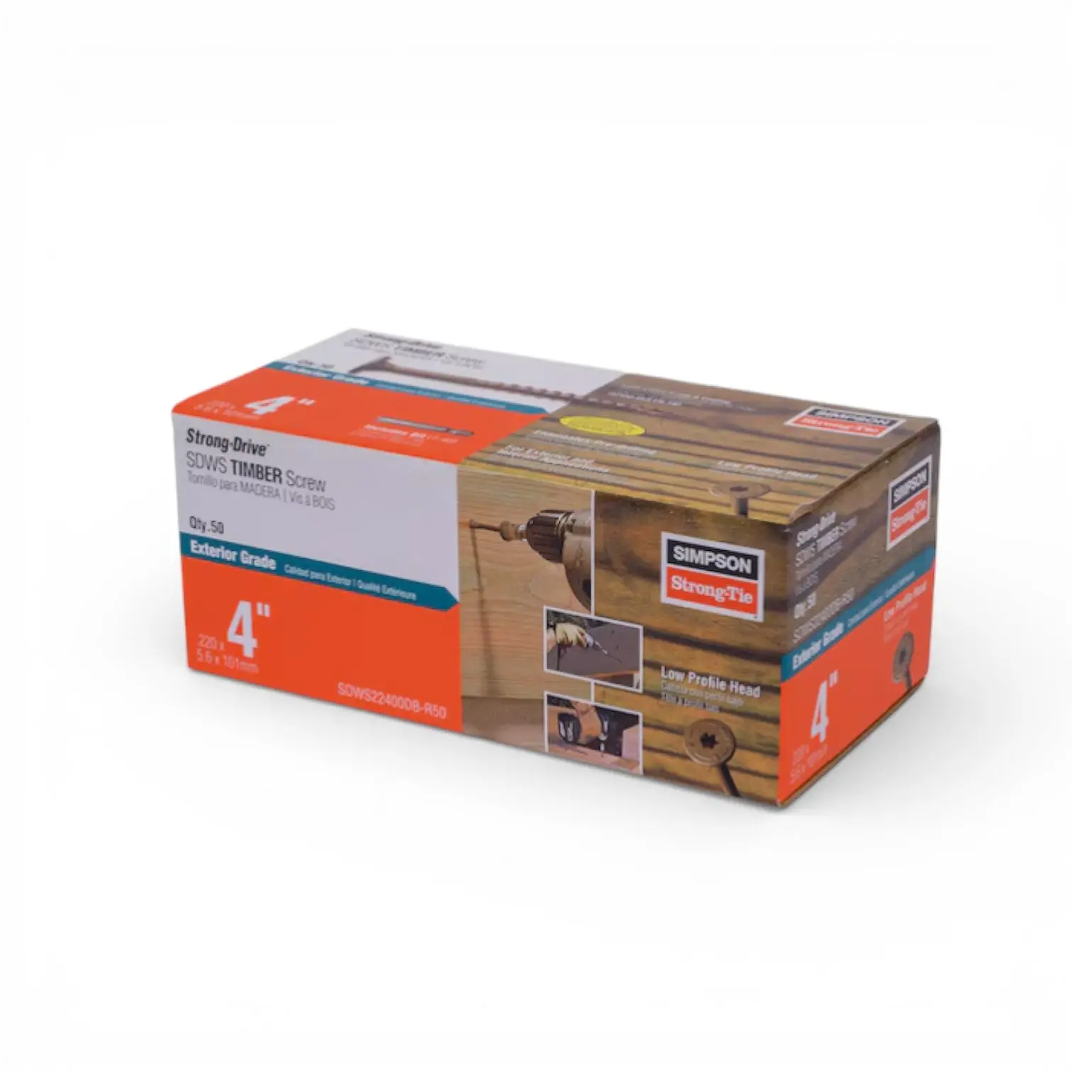 Simpson Exterior Structural Timber Screws – 4 in Heavy-Duty Wood Fasteners, T40 Drive (50-Pack)