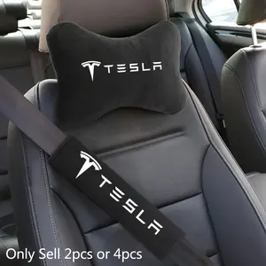Car Seat Headrest Rest Neck Pillow Cushion Seat Belt Shoulder Pad For Tesla Model 3 Model S Model X Model Y Cybertruck Roadster SpaceX Auto Interior Accessories
