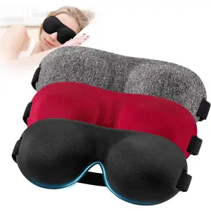 BY-EM053 Sleep Mask for Back and Side Sleeper Pack of 3, 100% Light Blocking 3D Eye Masks for Sleeping, Lightweight & Breathable Eye Cover for Women Men, Zero Pressure Night Blindfold