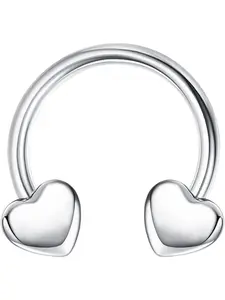 1 Pc Daily Wear Silvery Cute Septum Jewelry for Women Men Premium Skin-friendly Stainless Steel Durable Septum Ring Steady Comfortable All-day Wearing Experience Chic Star Moon Lovely Heart Classic Patterns Sweet Cute Style Trendy Cool Temperament