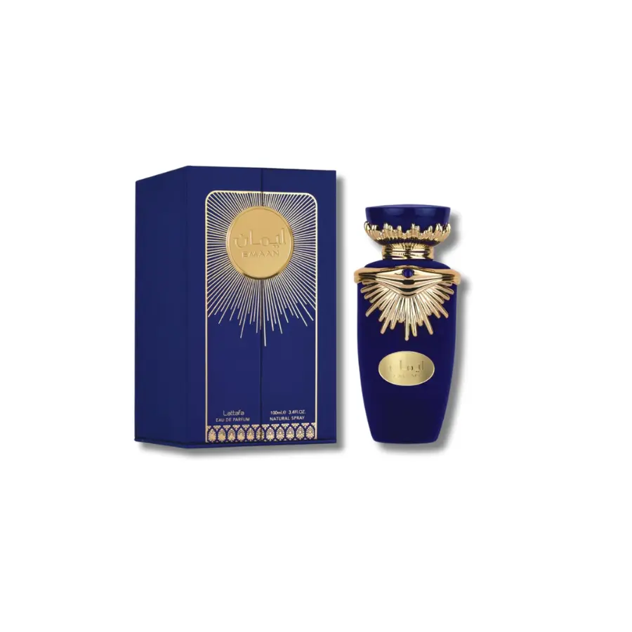 Lattafa Eman Eau de Parfum with Bergamot, Jasmine & Vanilla, Long-Lasting Unisex Fragrance Spray, 3.4 fl oz, Edp Liquid Perfumes, Single Item