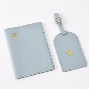 Travel Essentials Set, PU Leather Passport Holder & Luggage Tag, Multifunctional Passport Holder, Portable Document Folder, Travel Accessories, Passport Wallet