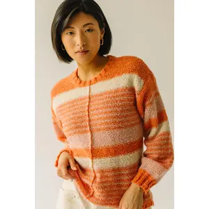The Rialto Striped Sweater in Tangerine Multi