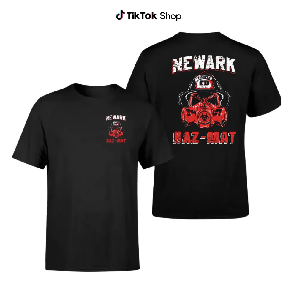 Newark Haz-Mat Fire Department T-Shirt, Vintage Hazmat Firefighter Graphic Tee, Blend Shirt, Fire Service Specialty Unit Apparel for Men And Women, Firefighter Hazmat Gift
