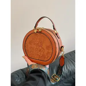 Women's Fashionable Embossed Design Handbag, Casual PU Leather Crossbody Bag for Daily Used, Trendy Versatile High-quality Daily Commuting Bag