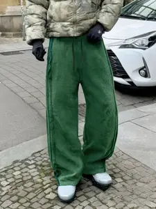 Men's Cotton Comfortable Long Pants, Breathable Sweat-Absorbing Fabric, Casual Straight Leg Pants, Spring & Fall Sports Wide Leg Joggers