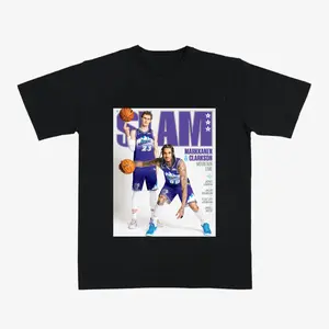 Lauri Markkanen + Jordan Clarkson SLAM T-Shirt – Slam Style Graphic Tee Featuring Markkanen Clarkson Mountain Time Design, Fan Streetwear Gift