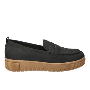 Bella Vita Womens Bo Comfort Moc Toe Platform Loafers Casual - Black
