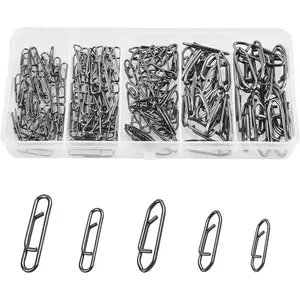 Power Fishing Clips Kit,155pcs High Strength Fishing Snaps Clips Lure Fast Change Snaps Stainless Steel Speed Clips Connector for Freshwater Saltwater Bass Pike