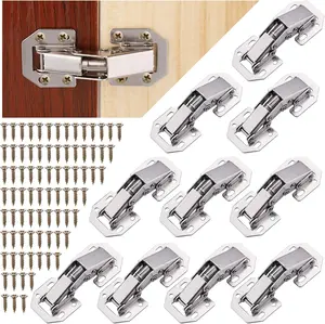 Cabinet Hinges(5 Pair, 10 Pack, 3 inch) Surface Mount Concealed Cabinet Hinges for Kitchen Cabinets Frameless with Screws | 90  Spring  Hinges for Cupboard Wooden Boxes