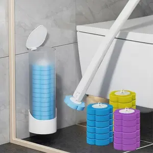 Disposable Ergonomic Handle Plastic Toilet Brush Set - Toilet Wand, Multi-Color Bathroom Accessory, Scrubbing Stick, House Cleaning Tools, Ideal for Bathrooms & Kitchens, Home Supplies