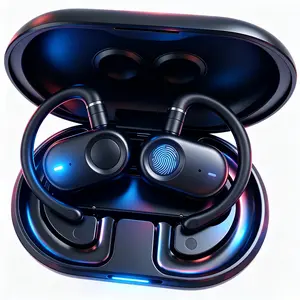 Open Ear Bluetooth Headphones 50 Hours Playtime, Suitable for 169 translation languages, no subscription required, Air Conduction Running Headset with Microphone, Sweatproof for Gym Workout Cycling,Ultra Long Battery Life for Men Women wireless bt headset