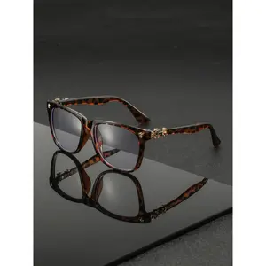 Men's Plastic Square Frame Eyeglasses, Casual Retro Style, Suitable for Daily Wear, College, Commuting, Home Use