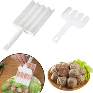 Non-Stick Triple Meatball Maker Silicone Ball Making Scoop With Cutting Spade Multifunctional Fruit Vegetable Baller Practical Home Kitchen Gadgets-MM1