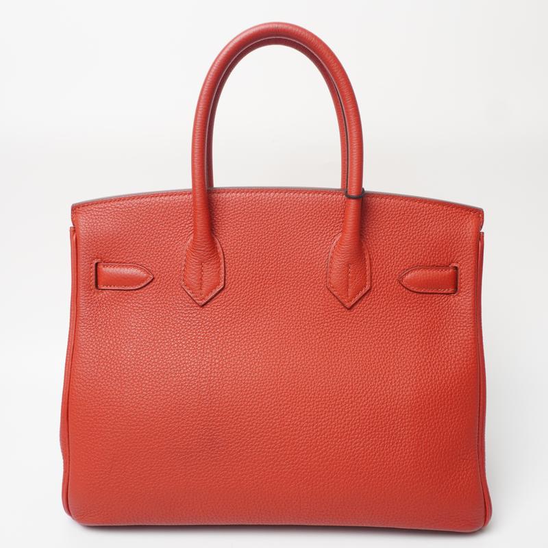Pre-owned HERMÈS leather Tote Bags Hermes Birkin Handbag Red Togo with Gold Hardware 30 （2016）