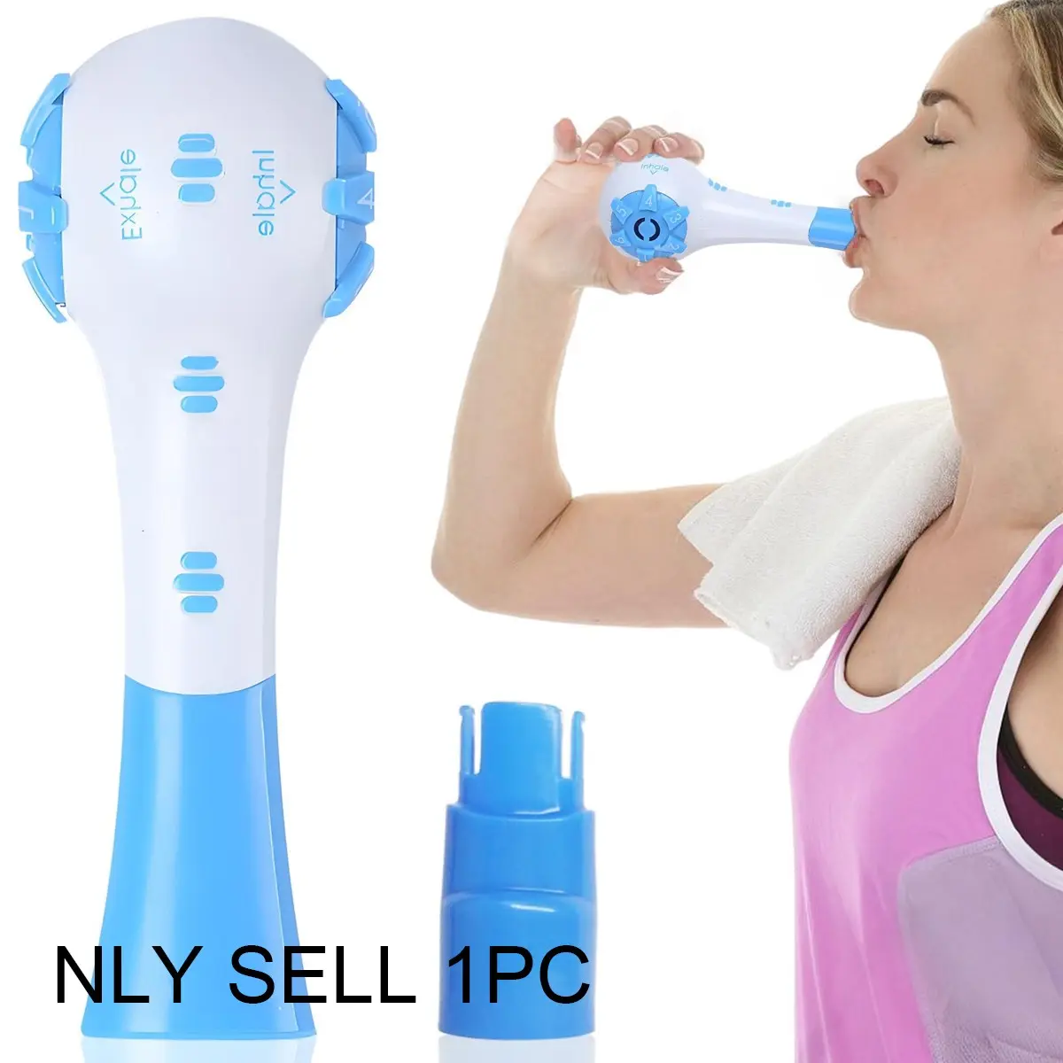 Abdominal Breathing Trainer for Running Swimming Yoga, Portable Lung Capacity Exercise, Resistance Inhalation Practice, Abs and Tpr Material