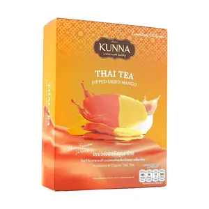 KUNNA Thai Tea Infused Dried Mango 108g - Authentic Thai Milk Tea Flavor, Limited Edition, Popular Thai Snack