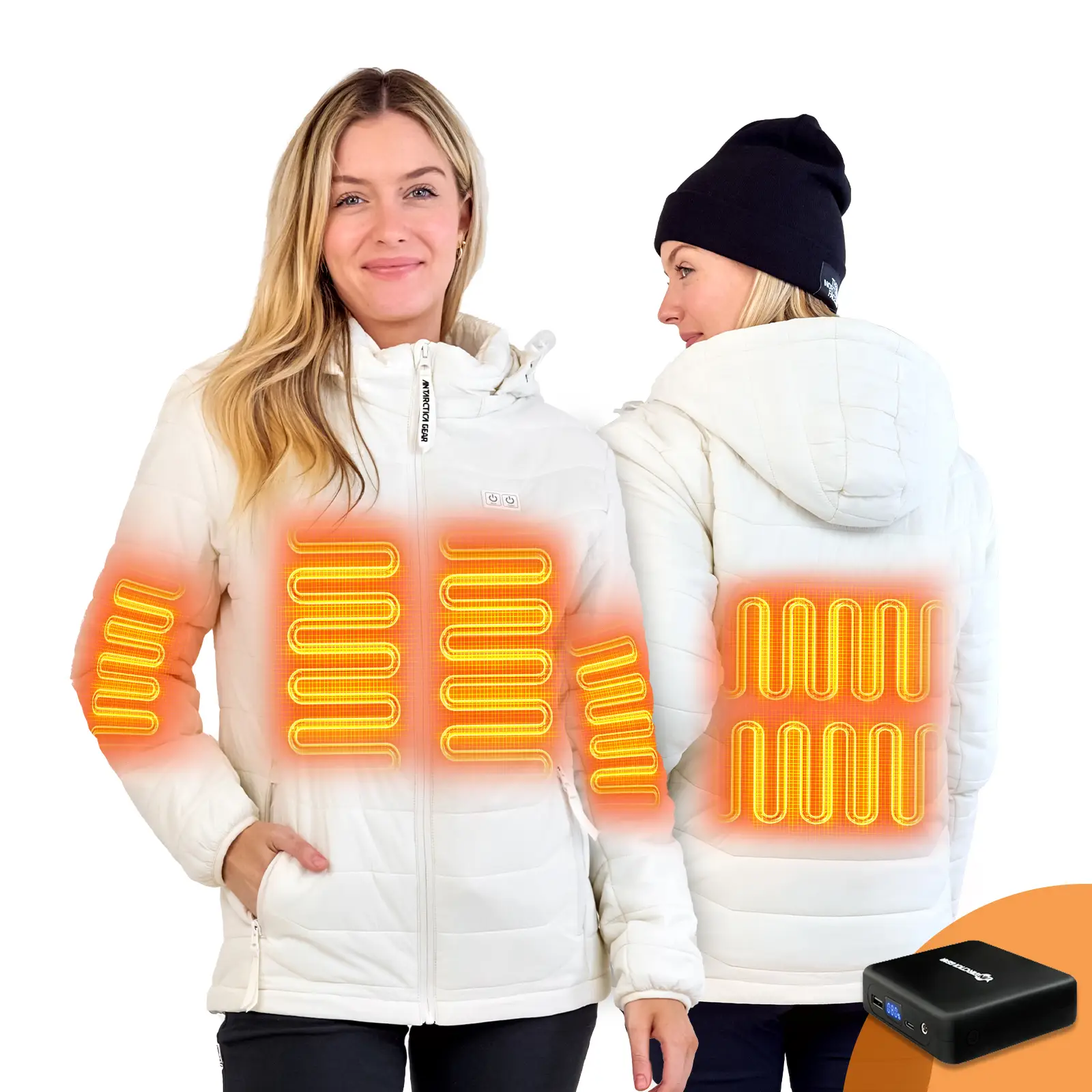 ANTARCTICA GEAR Heated Jacket Lightweight Heating Jackets with 12V/5A Power Bank, 6 Areas Winter Coat