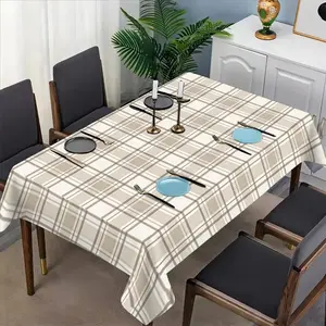 Versatile Plaid Tablecloth Set, Fabric, Suitable for Dining Tables, Tea Tables, TV Stands, Picnic Mats, Home and Party Use