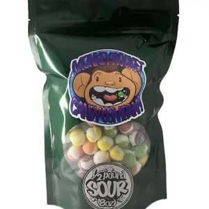 Monkey Rocket’s Sour Rainbow Chimp Chomps - 8 Ounce Bag of Freeze-Dried Skittles - Keywords Viral Sour Crunchy Sweet Astronaut Snack Candy Bonbon Flavor
