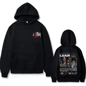 Rapper Luar La L L3TRA Music Album Double Sided Print Hoodie Men Women Hip Hop Pullover Male Fashion Retro Streetwear