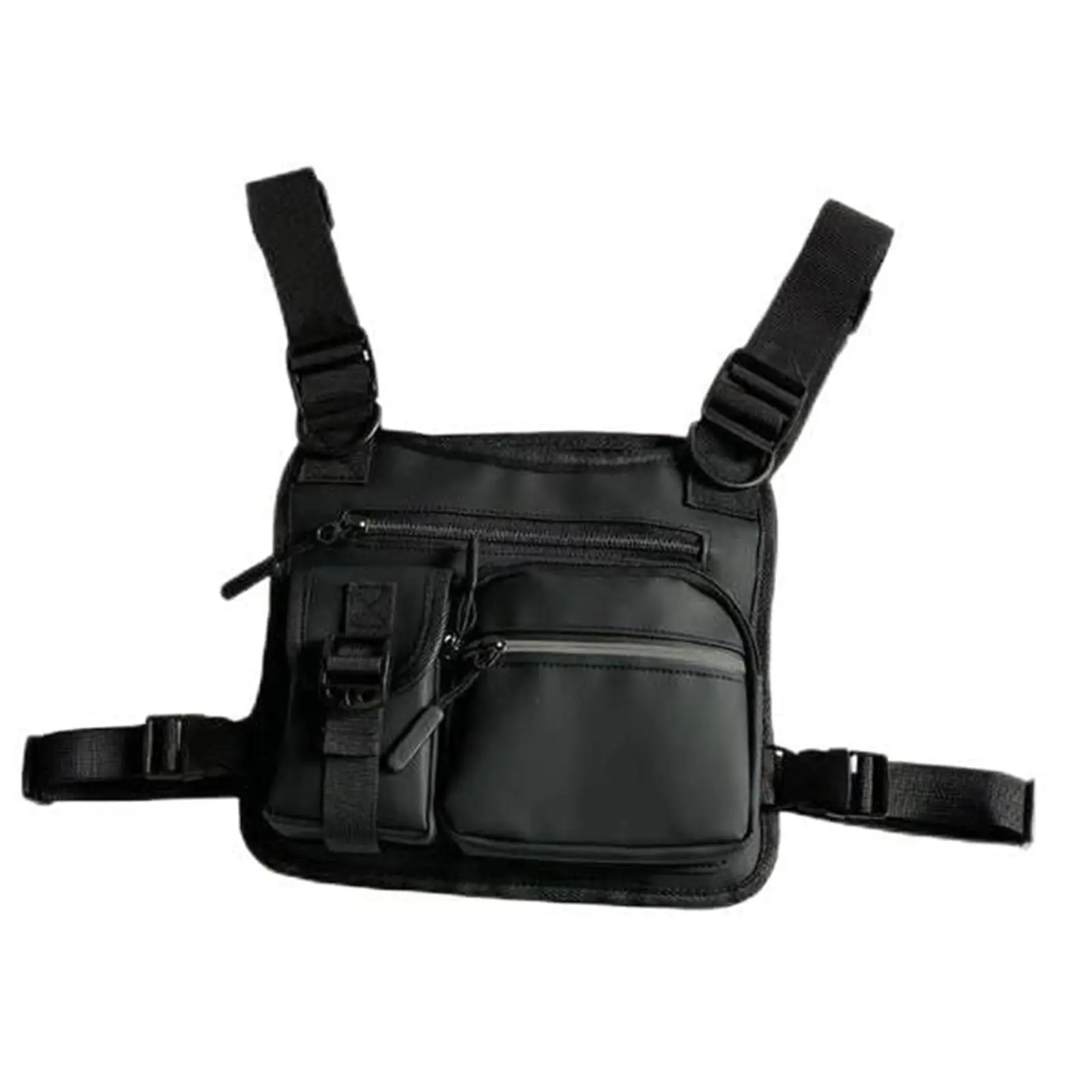 Pro Adjustable Multi-Functional Nylon Zipper Athletic Chest Bag - Reflective Safety Gear, Cutresist Carry, Less Bounce Wear, 3 Distinct Pockets for Trail Running, Outdoor Leisure, Active
