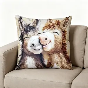 TikTok Viral Donkey Single-Sided Print Pillowcase- 18 Inch, Short Plush for Car & Sofa. Perfect Gift for Animal Lovers.  (without pillow core).  #Pillow Cover #Home Decor #Cozy Living Room #TikTok Made Me Buy It #Home Upgrade.